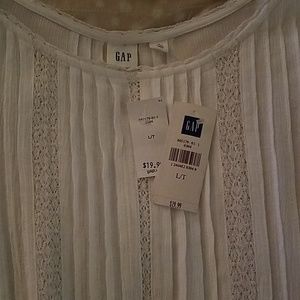 NWT Gap long sleeve white flowy top Size LT